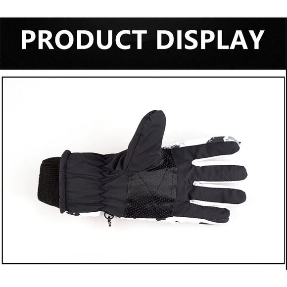 Winter Snowboard Ski Gloves Unisex PU Leather Non-slip Touch Screen Mittens Warm - Picture 5 of 9